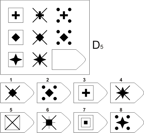 прогрессивные матрицы Равена, серия D, карточка 5
